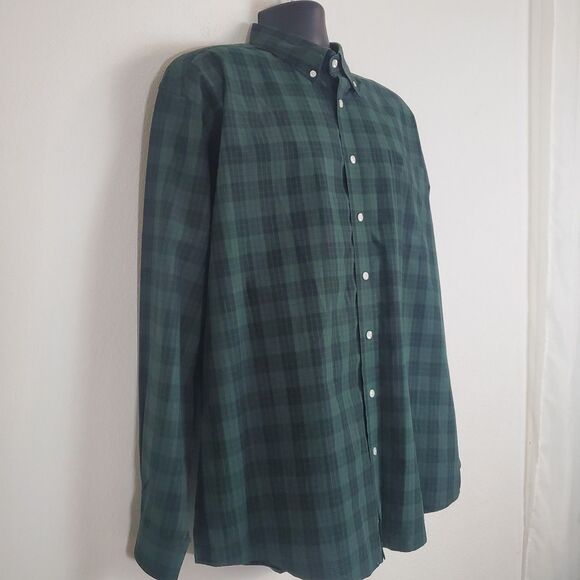 Cinch Men's Shirt Large Green Plaid Button Down Woven Cowboy Rodeo Ranch Western - Picture 4 of 11